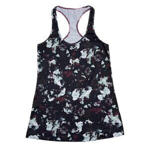 Lululemon Cool Racerback Purple Teal Black Abstract Work Out Tank Top Womens 8